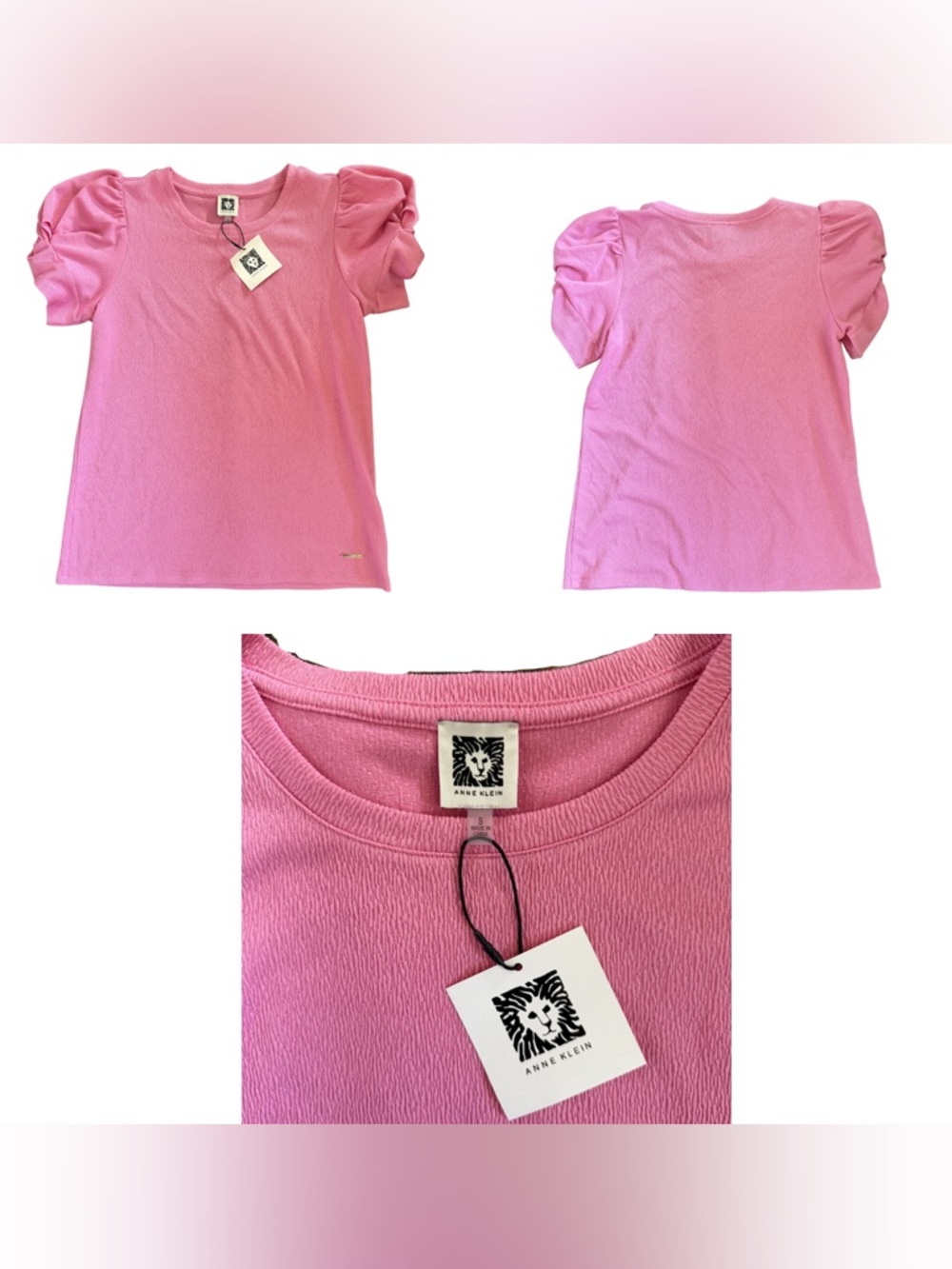 NWT Anne Klein Puff Sleeve Top